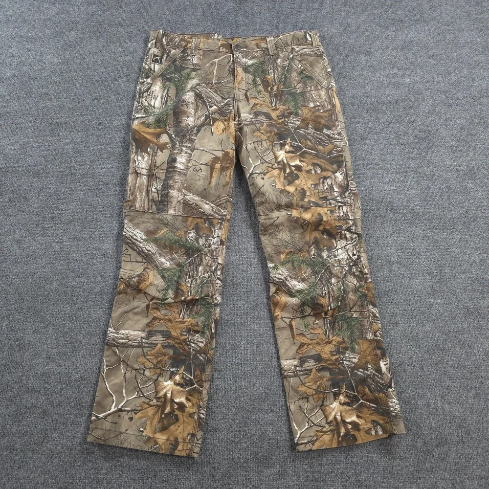 Carhartt Pants Mens 38x34 Brown Realtree Full Swing Relaxed Fit Camo Hunting